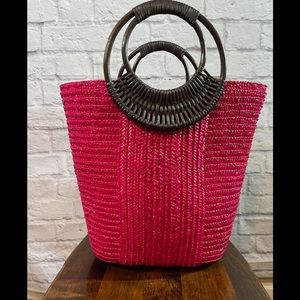 Red Straw Bag
